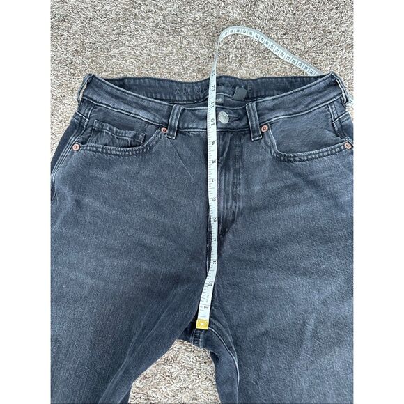 American Eagle Strigid Mom Jean Black Wash Denim Ripped Knees High Rise Size 8 - Picture 8 of 13